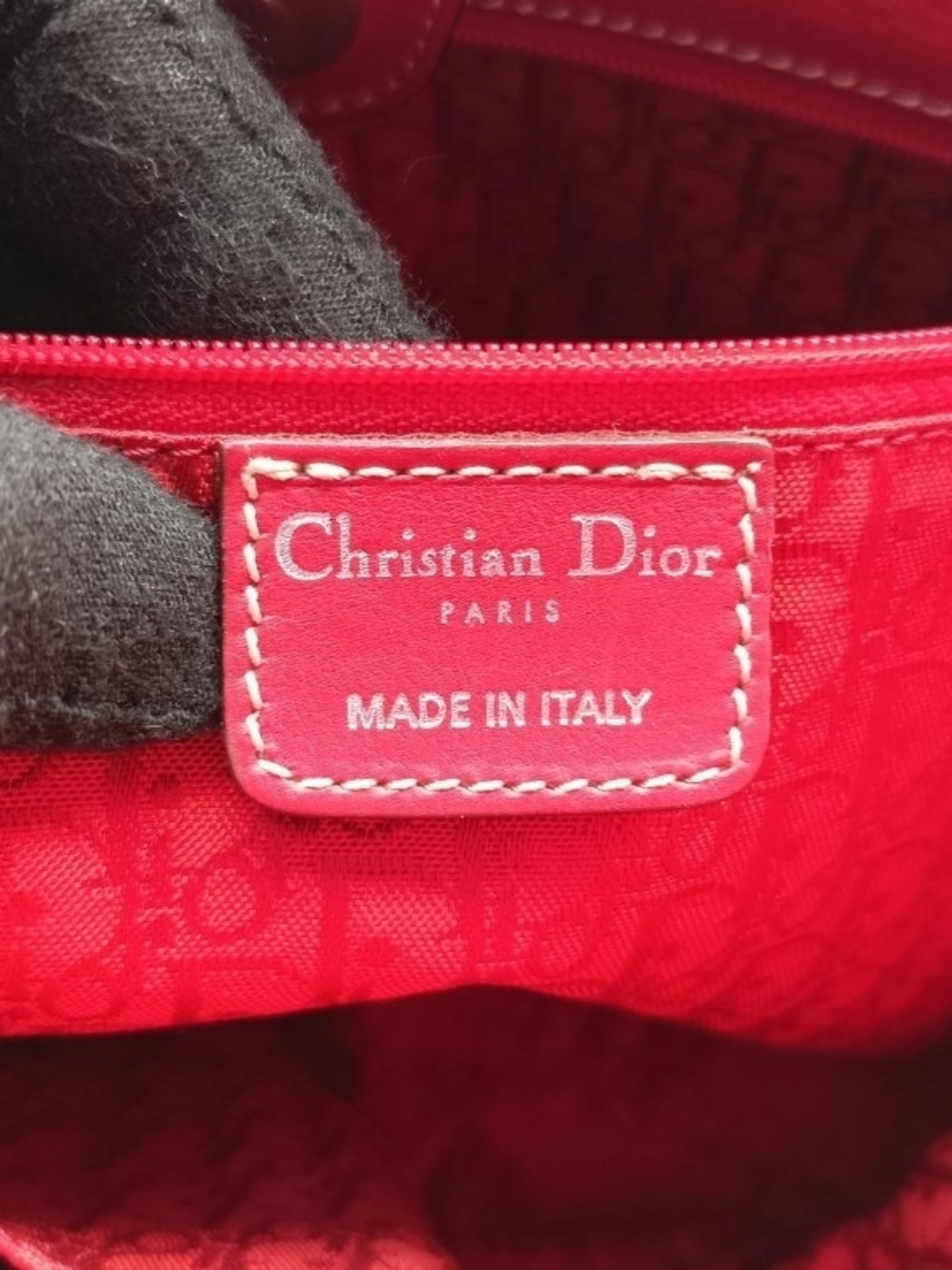 Christian Dior Red Leather Tote - Picture 2 of 6